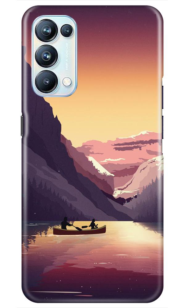 Mountains Boat Mobile Back Case for Oppo Reno5 Pro (Design - 181) Mountains Boat Case for Oppo Reno5 Pro (Design - 181)