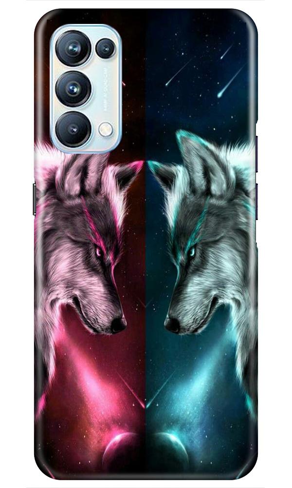 Wolf fight Mobile Back Case for Oppo Reno5 Pro (Design - 221) Wolf fight Case for Oppo Reno5 Pro (Design No. 221)