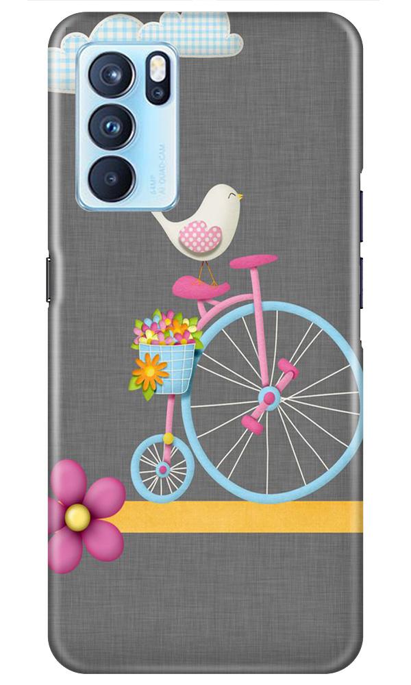Sparron with cycle Mobile Back Case for Oppo Reno6 5G (Design - 34) Sparron with cycle Case for Oppo Reno6 5G