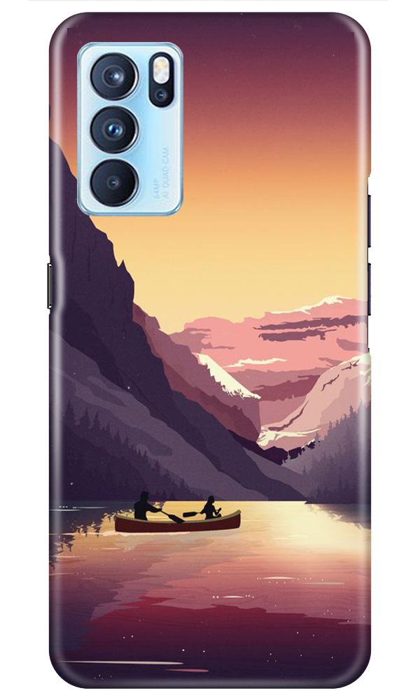 Mountains Boat Mobile Back Case for Oppo Reno6 Pro 5G (Design - 181) Mountains Boat Case for Oppo Reno6 Pro 5G (Design - 181)