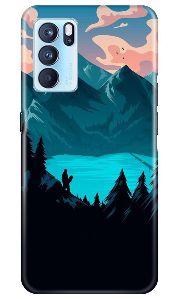 Mountains Mobile Back Case for Oppo Reno6 5G (Design - 186) Mountains Case for Oppo Reno6 5G (Design - 186)