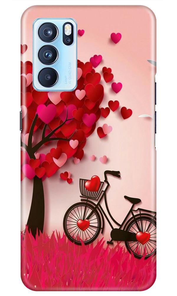 Red Heart Cycle Mobile Back Case for Oppo Reno6 Pro 5G (Design - 222) Red Heart Cycle Case for Oppo Reno6 Pro 5G (Design No. 222)