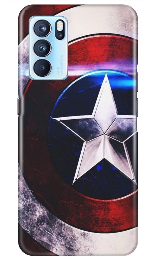 Captain America Shield Mobile Back Case for Oppo Reno6 Pro 5G (Design - 250) Captain America Shield Case for Oppo Reno6 Pro 5G (Design No. 250)