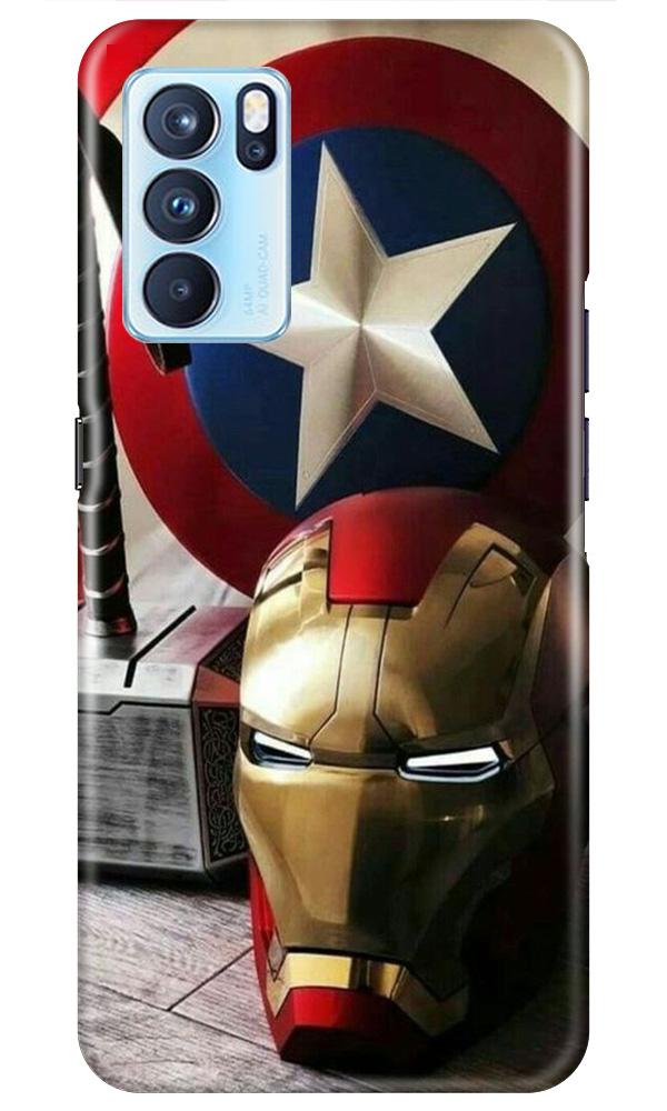 Ironman Captain America Mobile Back Case for Oppo Reno6 Pro 5G (Design - 254) Ironman Captain America Case for Oppo Reno6 Pro 5G (Design No. 254)