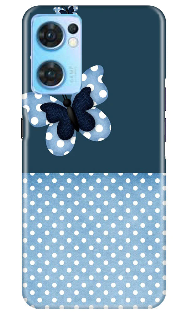 White dots Butterfly Mobile Back Case for Oppo Reno7 5G (Design - 31) White dots Butterfly Case for Oppo Reno7 5G
