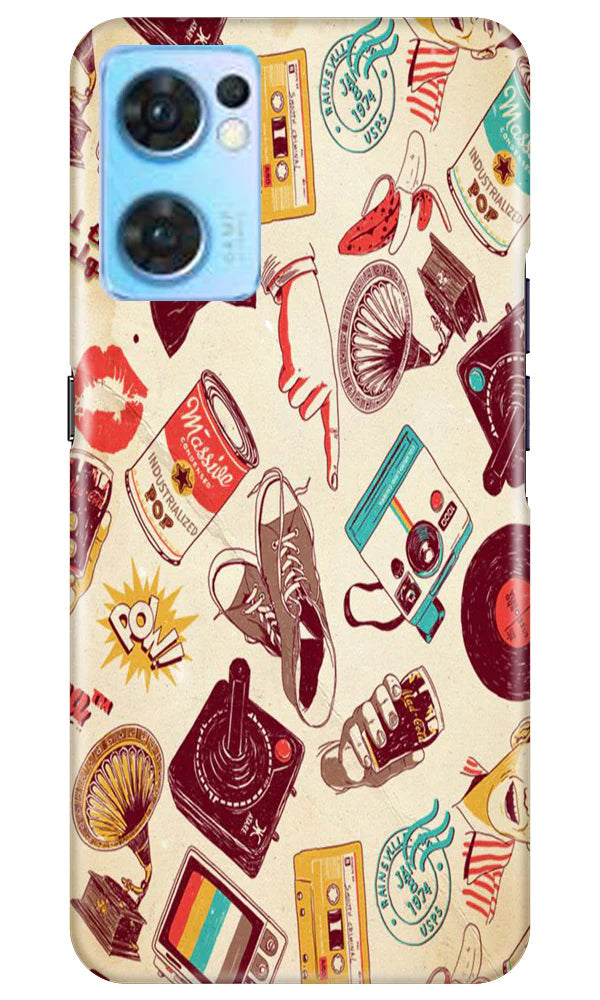 Vintage Mobile Back Case for Oppo Reno7 5G (Design - 35) Vintage Case for Oppo Reno7 5G
