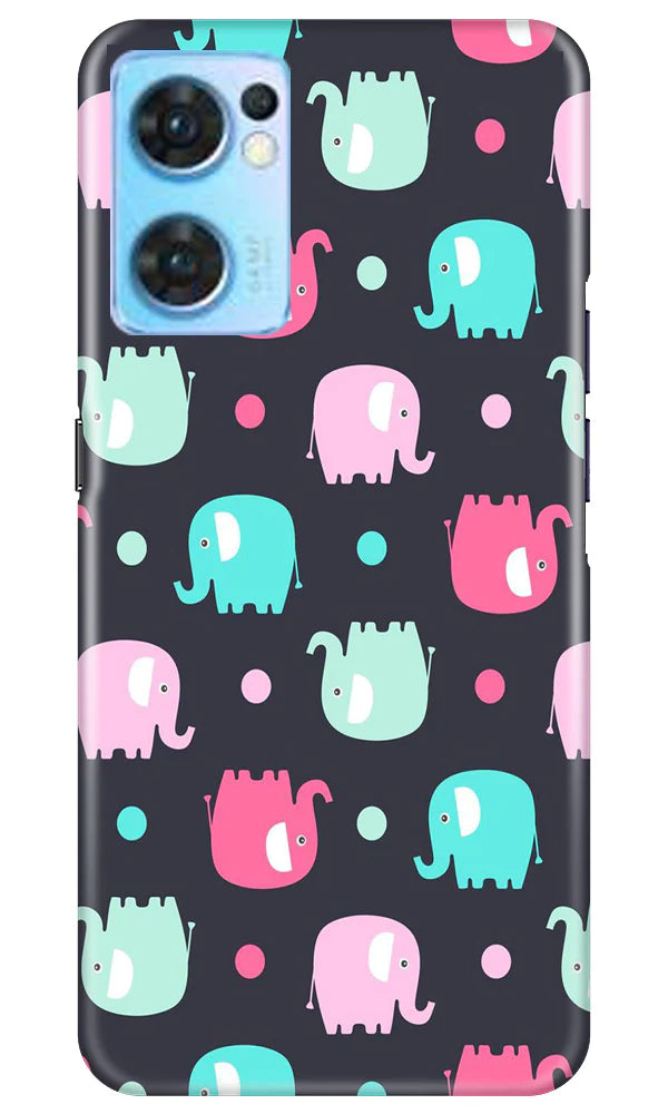 Elephant Baground Mobile Back Case for Oppo Reno7 5G (Design - 44) Elephant Baground Case for Oppo Reno7 5G