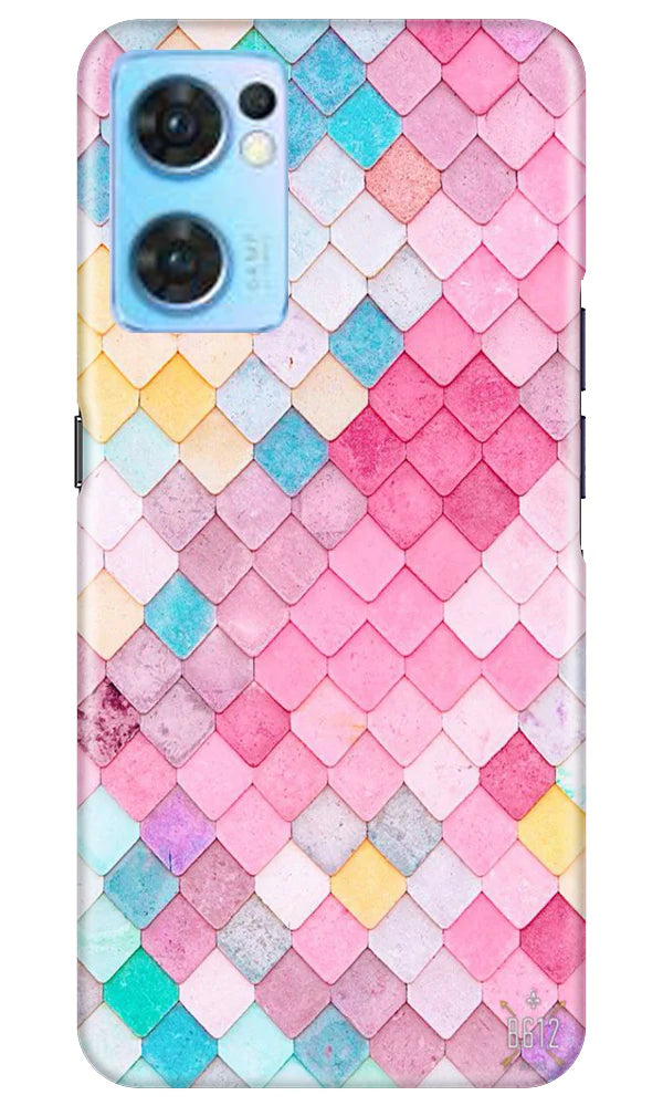 Pink Pattern Mobile Back Case for Oppo Reno7 5G (Design - 184) Pink Pattern Case for Oppo Reno7 5G (Design No. 184)