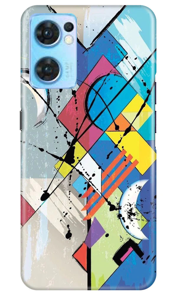 Modern Art Mobile Back Case for Oppo Reno7 5G (Design - 204) Modern Art Case for Oppo Reno7 5G (Design No. 204)