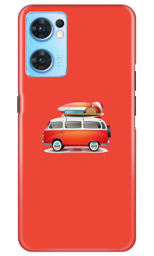 Travel Bus Mobile Back Case for Oppo Reno7 5G (Design - 227) Travel Bus Case for Oppo Reno7 5G (Design No. 227)