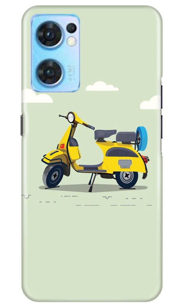 Vintage Scooter Mobile Back Case for Oppo Reno7 5G (Design - 229) Vintage Scooter Case for Oppo Reno7 5G (Design No. 229)
