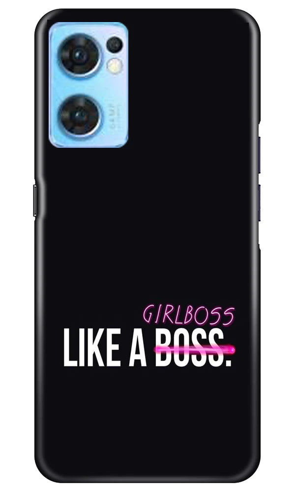 Like a Girl Boss Mobile Back Case for Oppo Reno7 5G (Design - 234) Like a Girl Boss Case for Oppo Reno7 5G (Design No. 234)