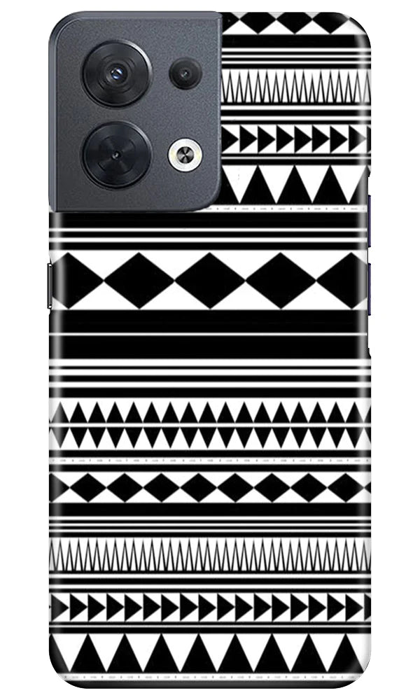 Black white Pattern Mobile Back Case for Oppo Reno 8 5G (Design - 5) Black white Pattern Case for Oppo Reno 8 5G