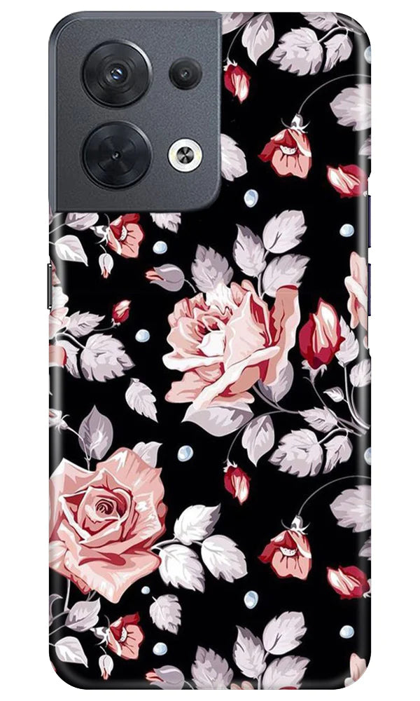 Pink rose Mobile Back Case for Oppo Reno 8 5G (Design - 12) Pink rose Case for Oppo Reno 8 5G