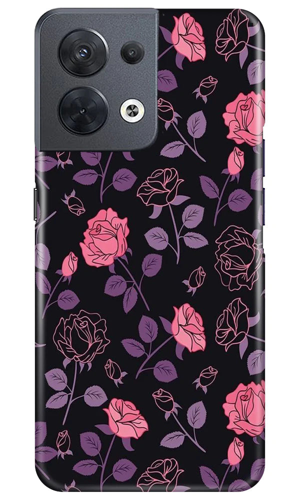 Rose Black Background Mobile Back Case for Oppo Reno 8 5G (Design - 27) Rose Black Background Case for Oppo Reno 8 5G