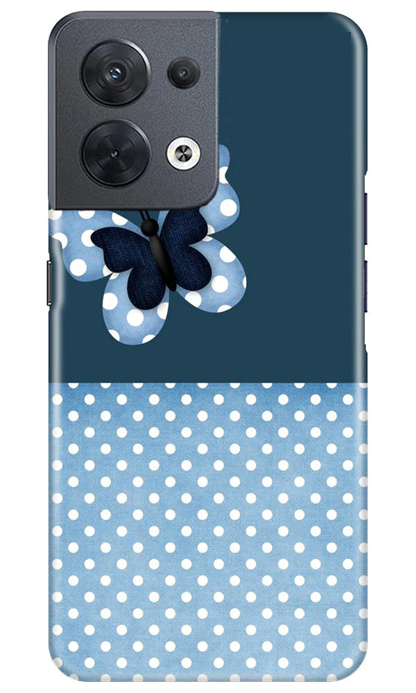 White dots Butterfly Mobile Back Case for Oppo Reno 8 5G (Design - 31) White dots Butterfly Case for Oppo Reno 8 5G