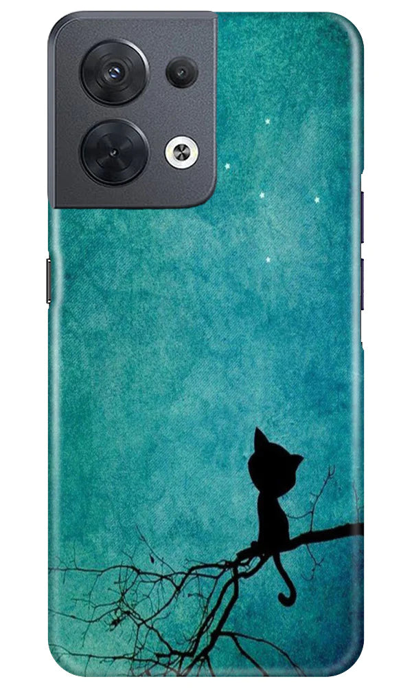 Moon cat Mobile Back Case for Oppo Reno 8 5G (Design - 70) Moon cat Case for Oppo Reno 8 5G