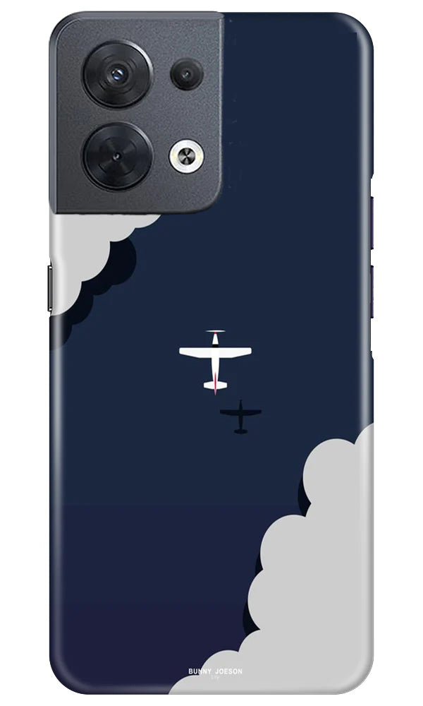 Clouds Plane Mobile Back Case for Oppo Reno 8 5G (Design - 165) Clouds Plane Case for Oppo Reno 8 5G (Design - 165)