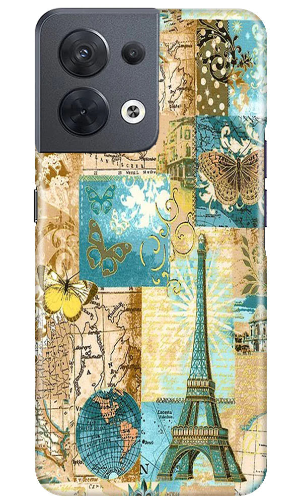 Travel Eiffel Tower Mobile Back Case for Oppo Reno 8 5G (Design - 175) Travel Eiffel Tower Case for Oppo Reno 8 5G (Design No. 175)
