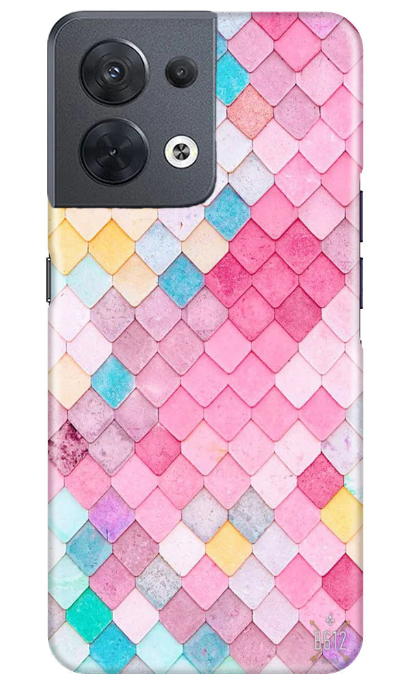 Pink Pattern Mobile Back Case for Oppo Reno 8 5G (Design - 184) Pink Pattern Case for Oppo Reno 8 5G (Design No. 184)