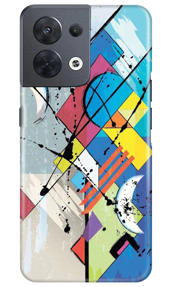 Modern Art Mobile Back Case for Oppo Reno 8 5G (Design - 204) Modern Art Case for Oppo Reno 8 5G (Design No. 204)