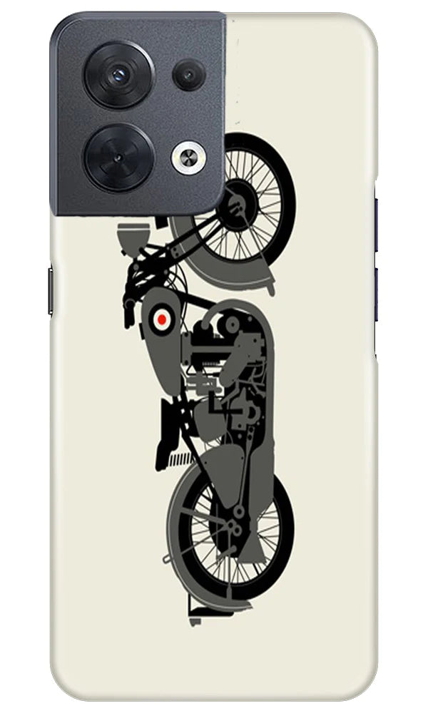 MotorCycle Mobile Back Case for Oppo Reno 8 5G (Design - 228) MotorCycle Case for Oppo Reno 8 5G (Design No. 228)