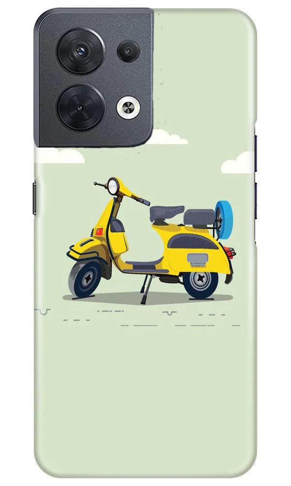 Vintage Scooter Mobile Back Case for Oppo Reno 8 5G (Design - 229) Vintage Scooter Case for Oppo Reno 8 5G (Design No. 229)