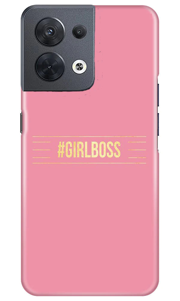 Girl Boss Pink Mobile Back Case for Oppo Reno 8 5G (Design - 232) Girl Boss Pink Case for Oppo Reno 8 5G (Design No. 232)