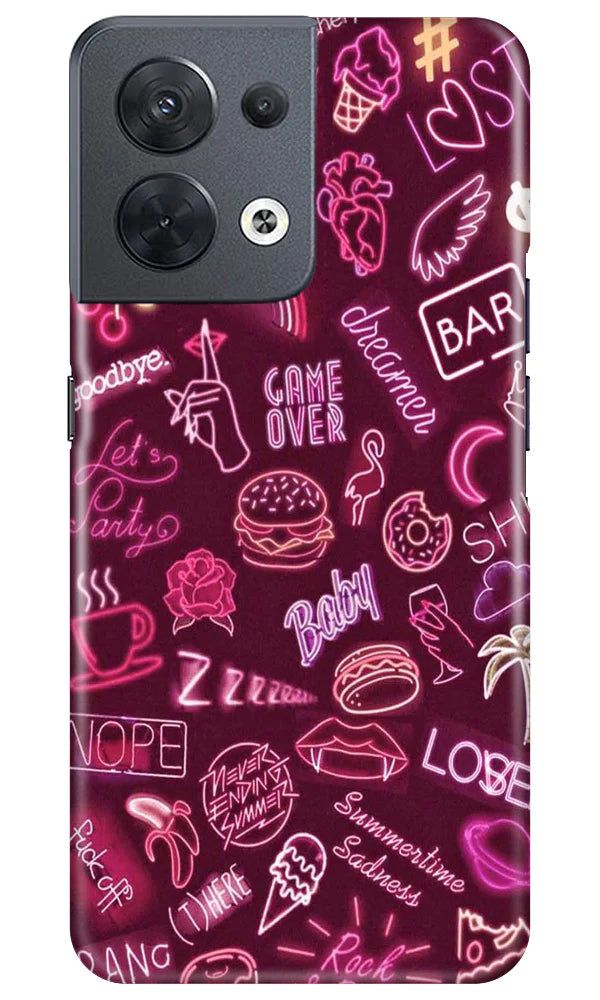 Party Theme Mobile Back Case for Oppo Reno 8 5G (Design - 350) Party Theme Mobile Back Case for Oppo Reno 8 5G (Design - 350)