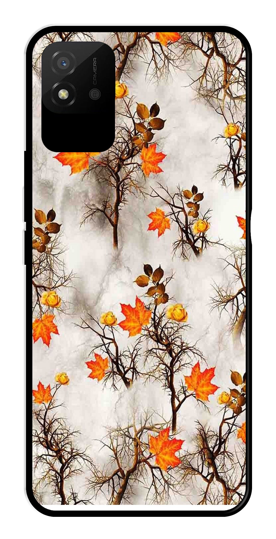 Autumn leaves Metal Mobile Case for Realme Narzo 50i (Design No -55)