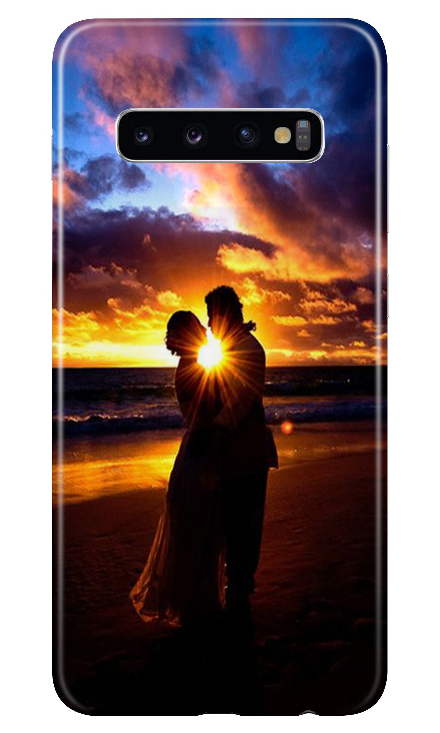 Couple Sea shore Mobile Back Case for Samsung Galaxy S10 Plus (Design - 13) Couple Sea shore Case for Samsung Galaxy S10 Plus