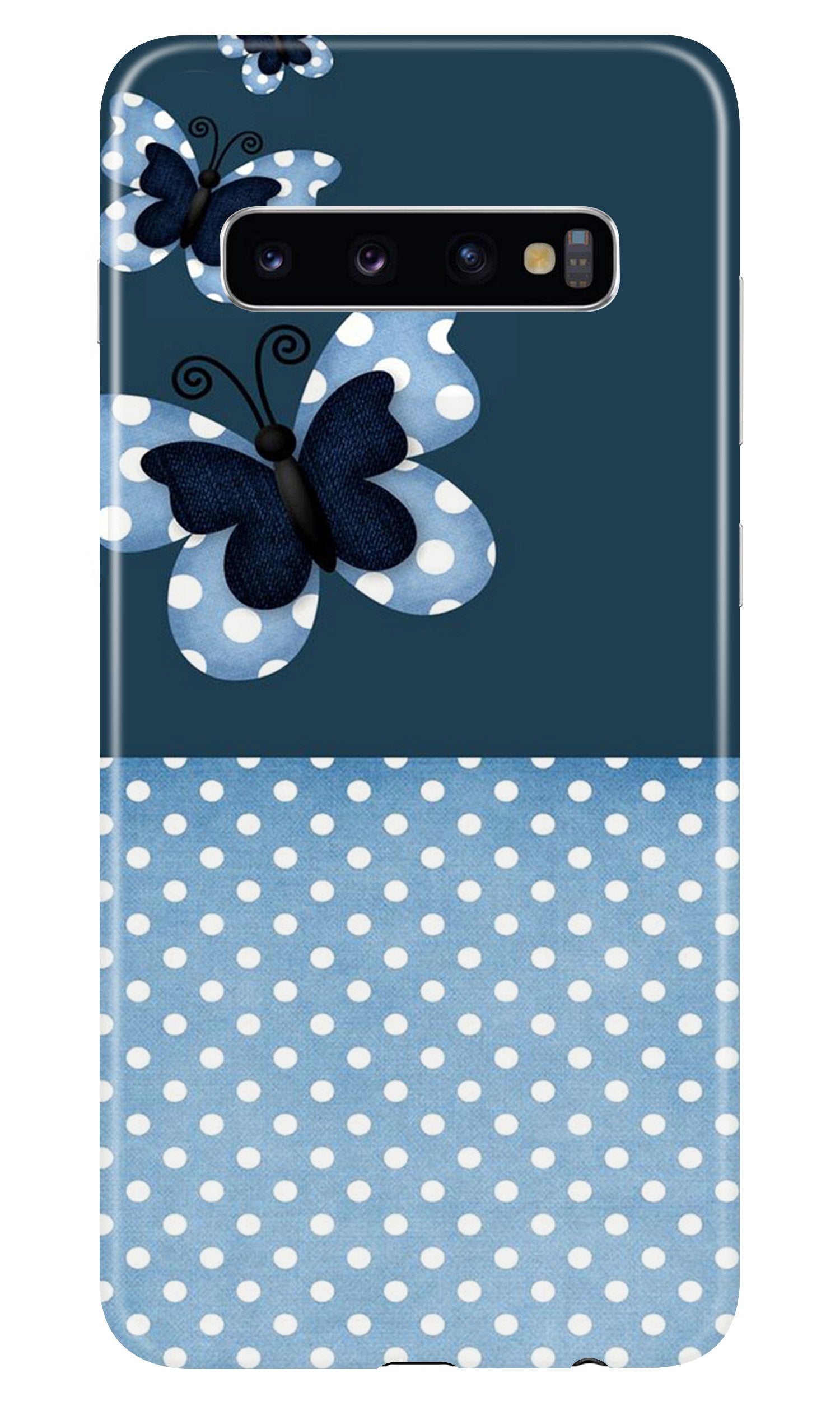 White dots Butterfly Mobile Back Case for Samsung Galaxy S10 Plus (Design - 31) White dots Butterfly Case for Samsung Galaxy S10 Plus