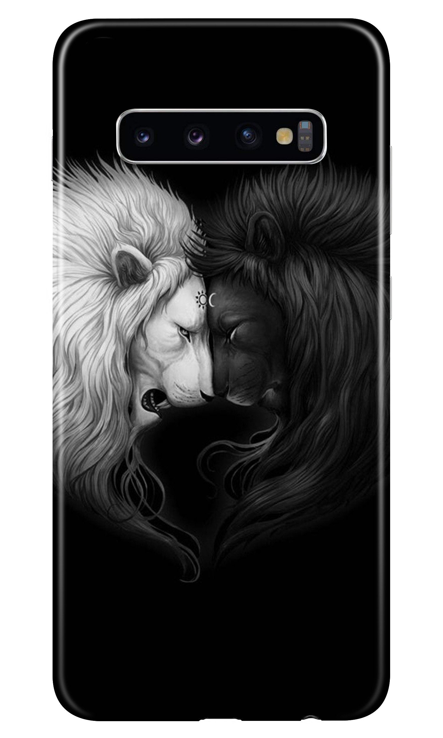Dark White Lion Mobile Back Case for Samsung Galaxy S10 Plus (Design - 140) (Design - 140) Dark White Lion Case for Samsung Galaxy S10 Plus (Design - 140)