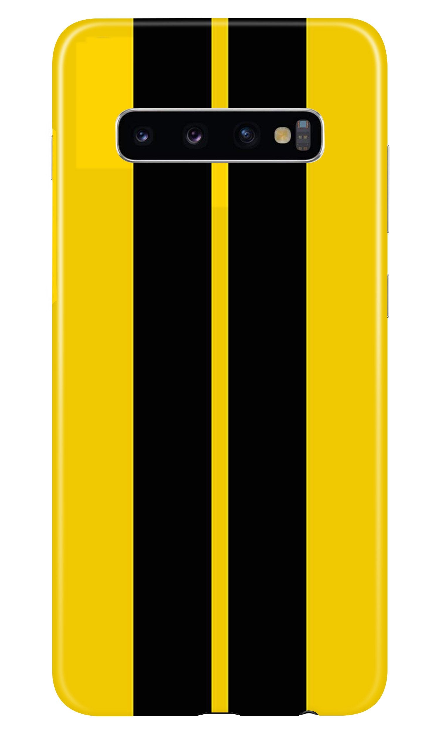 Black Yellow Pattern Mobile Back Case for Samsung Galaxy S10 (Design - 377) Black Yellow Pattern Mobile Back Case for Samsung Galaxy S10 (Design - 377)