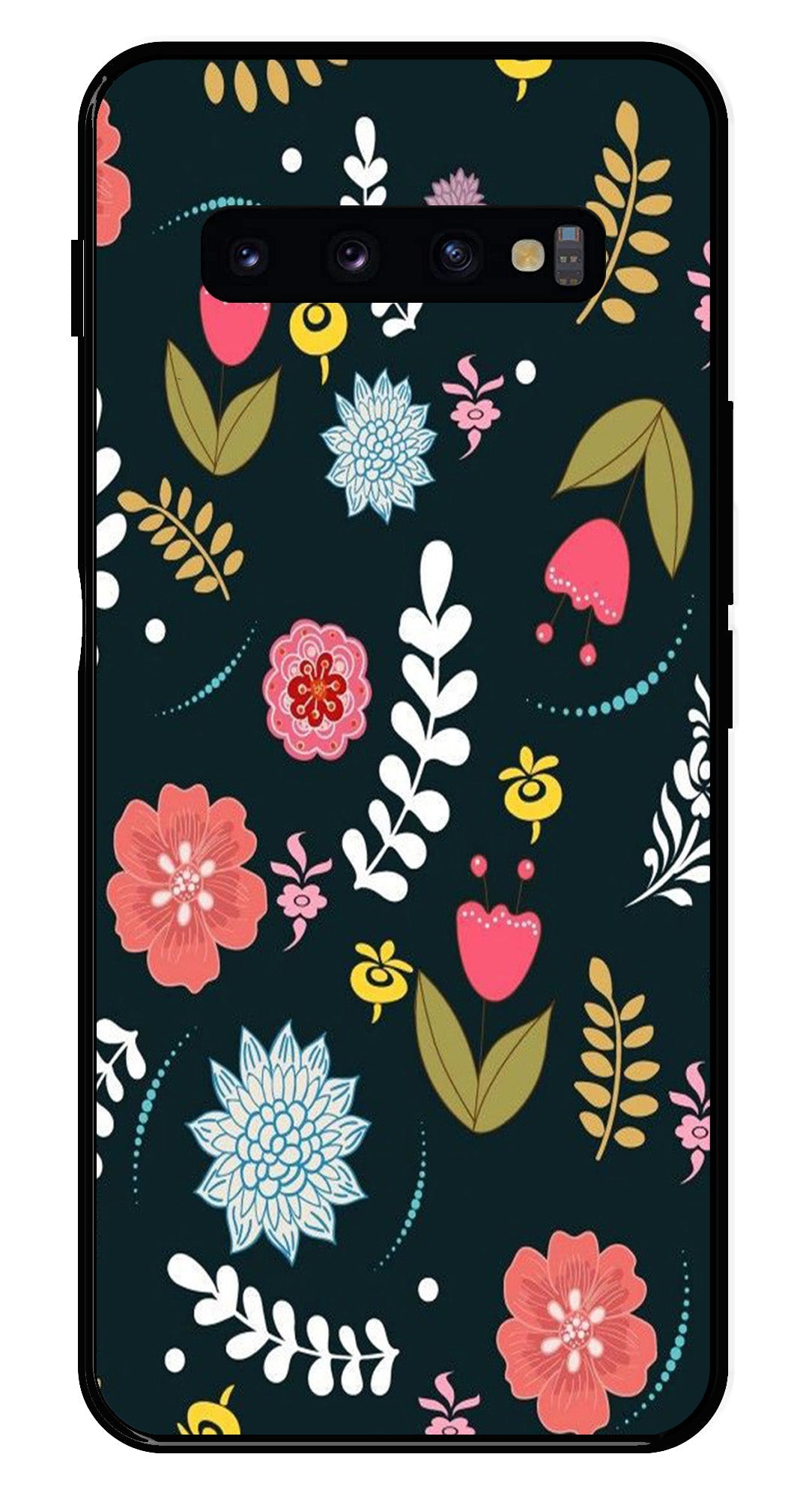 Floral Pattern2 Metal Mobile Case for Samsung Galaxy S10 Plus Floral Pattern2 Metal Mobile Case for Samsung Galaxy S10 Plus (Design No -12)
