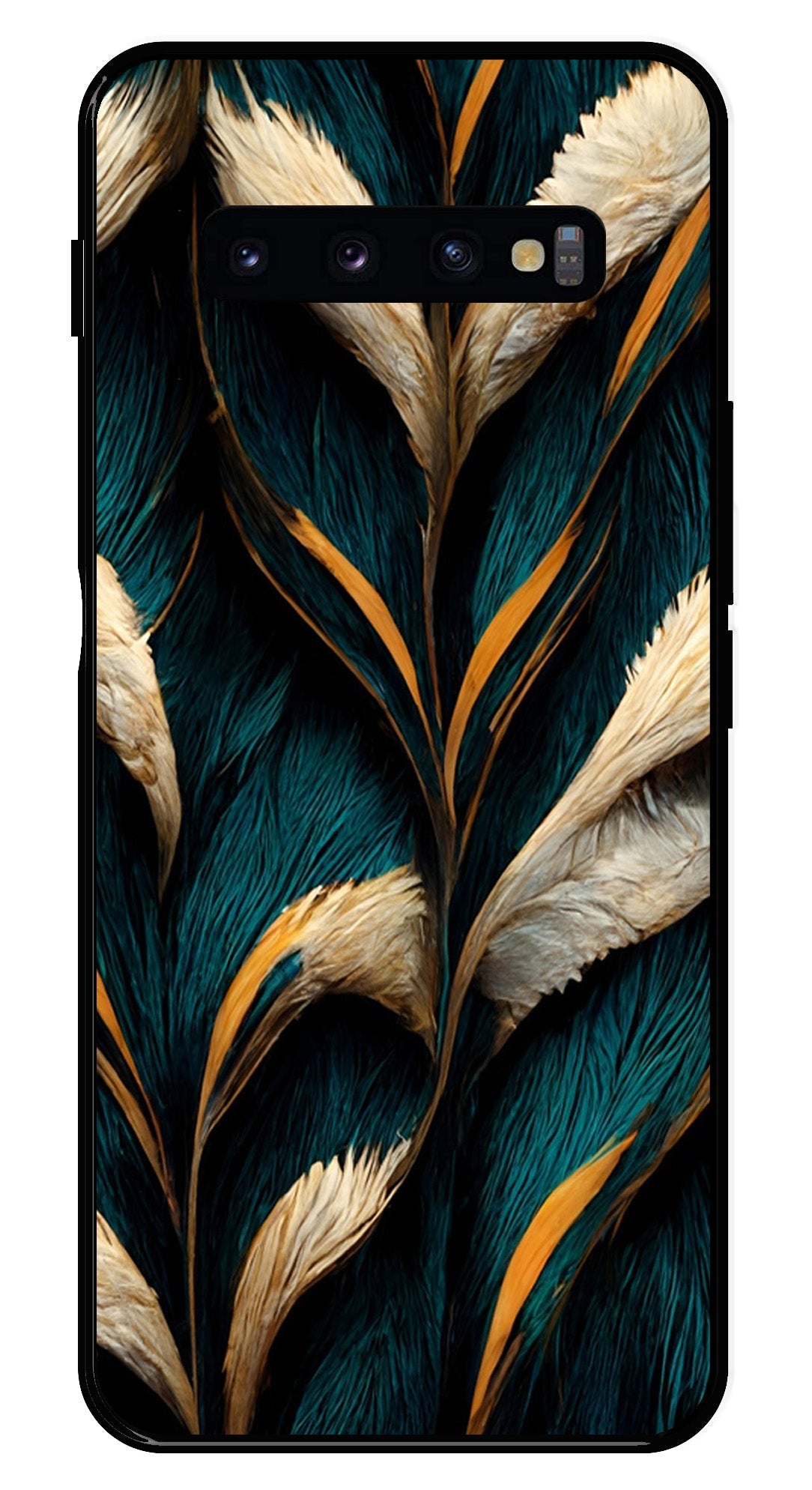 Feathers Metal Mobile Case for Samsung Galaxy S10 Plus Feathers Metal Mobile Case for Samsung Galaxy S10 Plus (Design No -30)