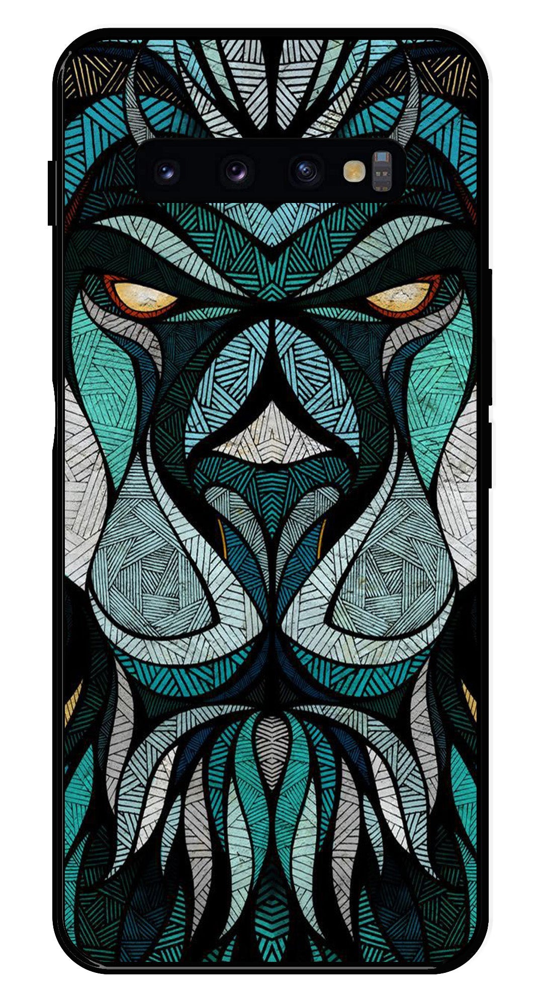 Lion Pattern Metal Mobile Case for Samsung Galaxy S10 Plus Lion Pattern Metal Mobile Case for Samsung Galaxy S10 Plus (Design No -40)