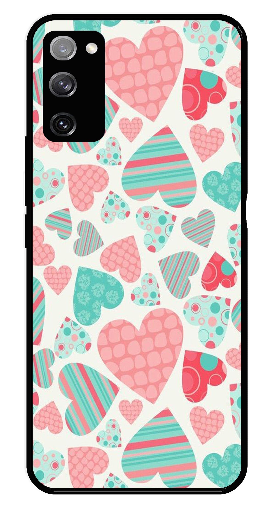 Hearts Pattern Metal Mobile Case for Samsung Galaxy S20 FE 5G Hearts Pattern Metal Mobile Case for Samsung Galaxy S20 FE 5G (Design No -22)