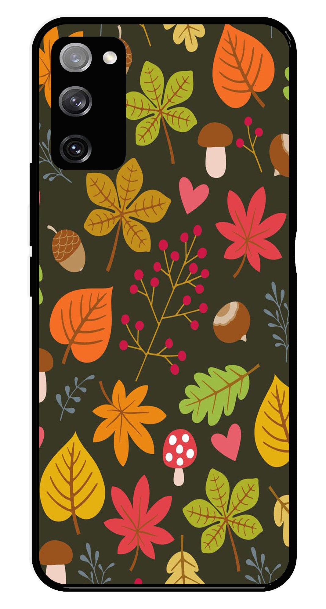 Leaves Design Metal Mobile Case for Samsung Galaxy S20 FE 5G (Design No -51)