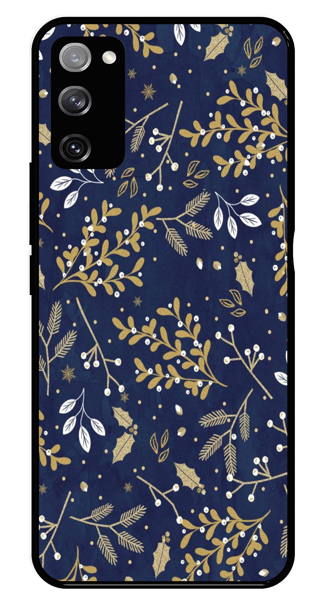 Floral Pattern Metal Mobile Case for Samsung Galaxy S20 FE 5G (Design No -52)