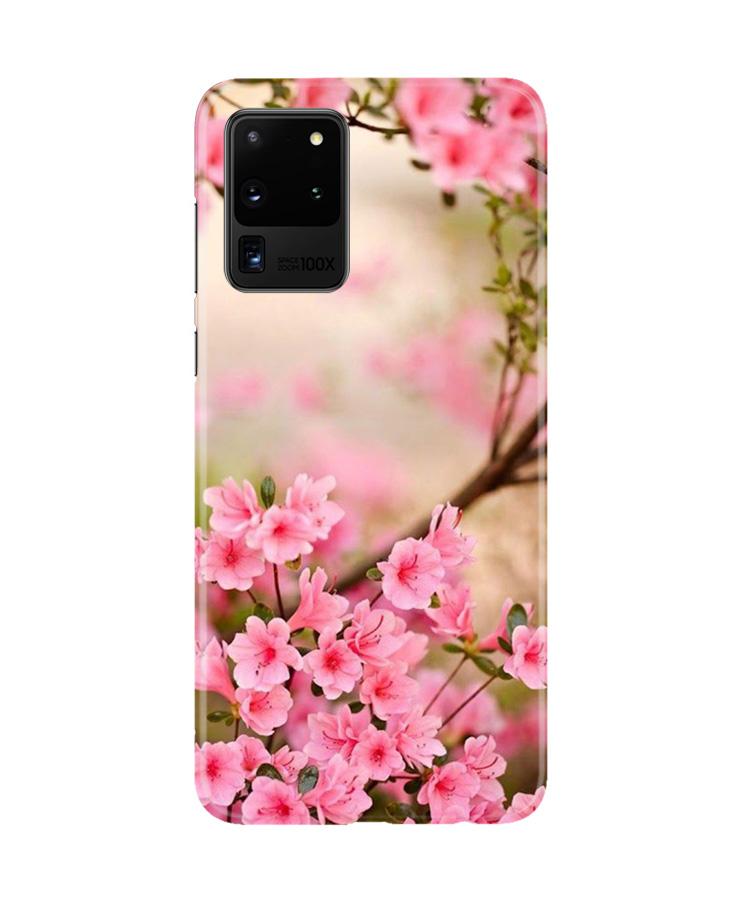 Pink flowers Mobile Back Case for Galaxy S20 Ultra (Design - 69) Pink flowers Case for Galaxy S20 Ultra