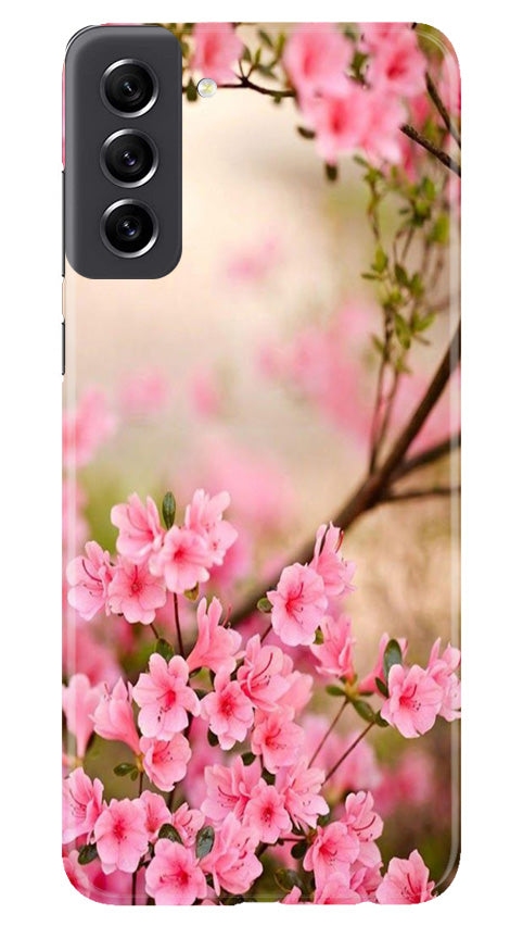Pink flowers Mobile Back Case for Samsung Galaxy S21 FE 5G (Design - 69) Pink flowers Case for Samsung Galaxy S21 FE 5G