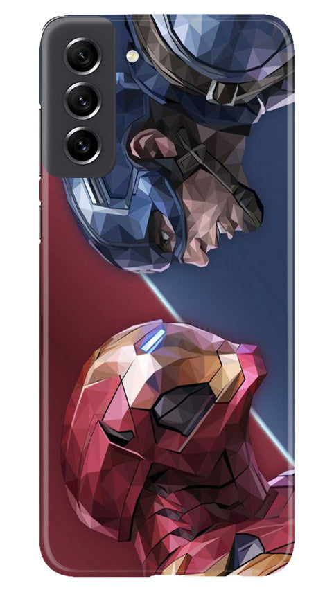 Ironman Captain America Mobile Back Case for Samsung Galaxy S21 FE 5G (Design - 214) Ironman Captain America Case for Samsung Galaxy S21 FE 5G (Design No. 214)