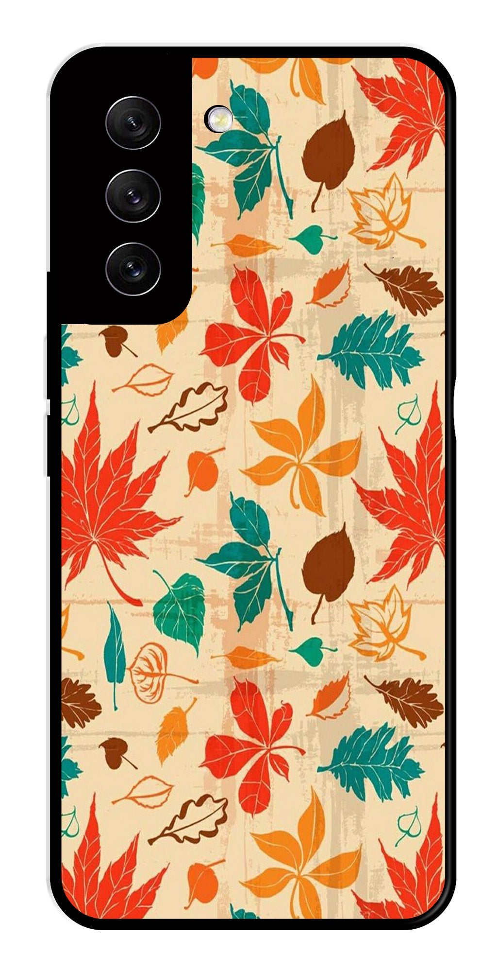 Leafs Design Metal Mobile Case for Samsung Galaxy S21 FE 5G Leafs Design Metal Mobile Case for Samsung Galaxy S21 FE 5G (Design No -14)