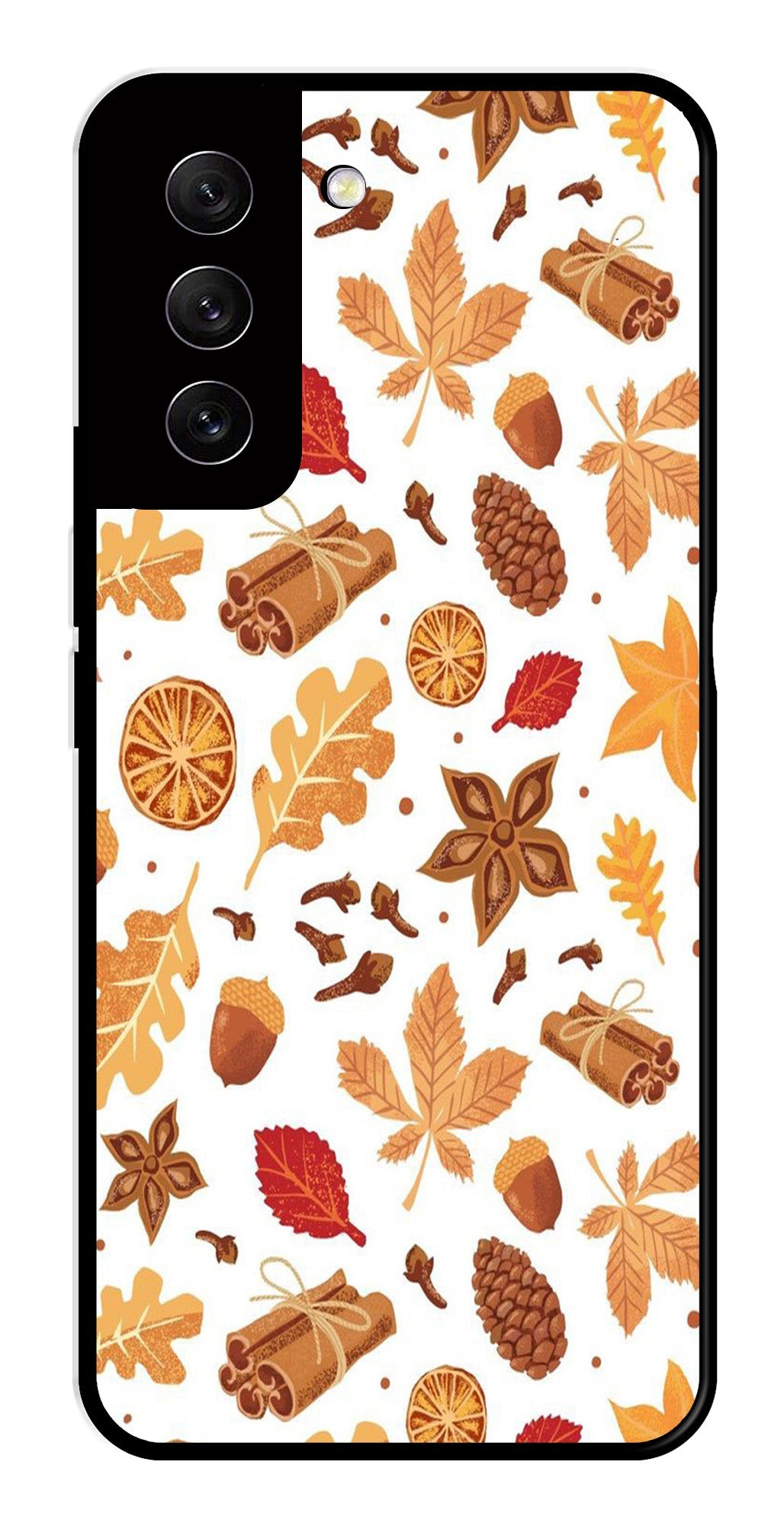 Autumn Leaf Metal Mobile Case for Samsung Galaxy S21 FE 5G Autumn Leaf Metal Mobile Case for Samsung Galaxy S21 FE 5G (Design No -19)