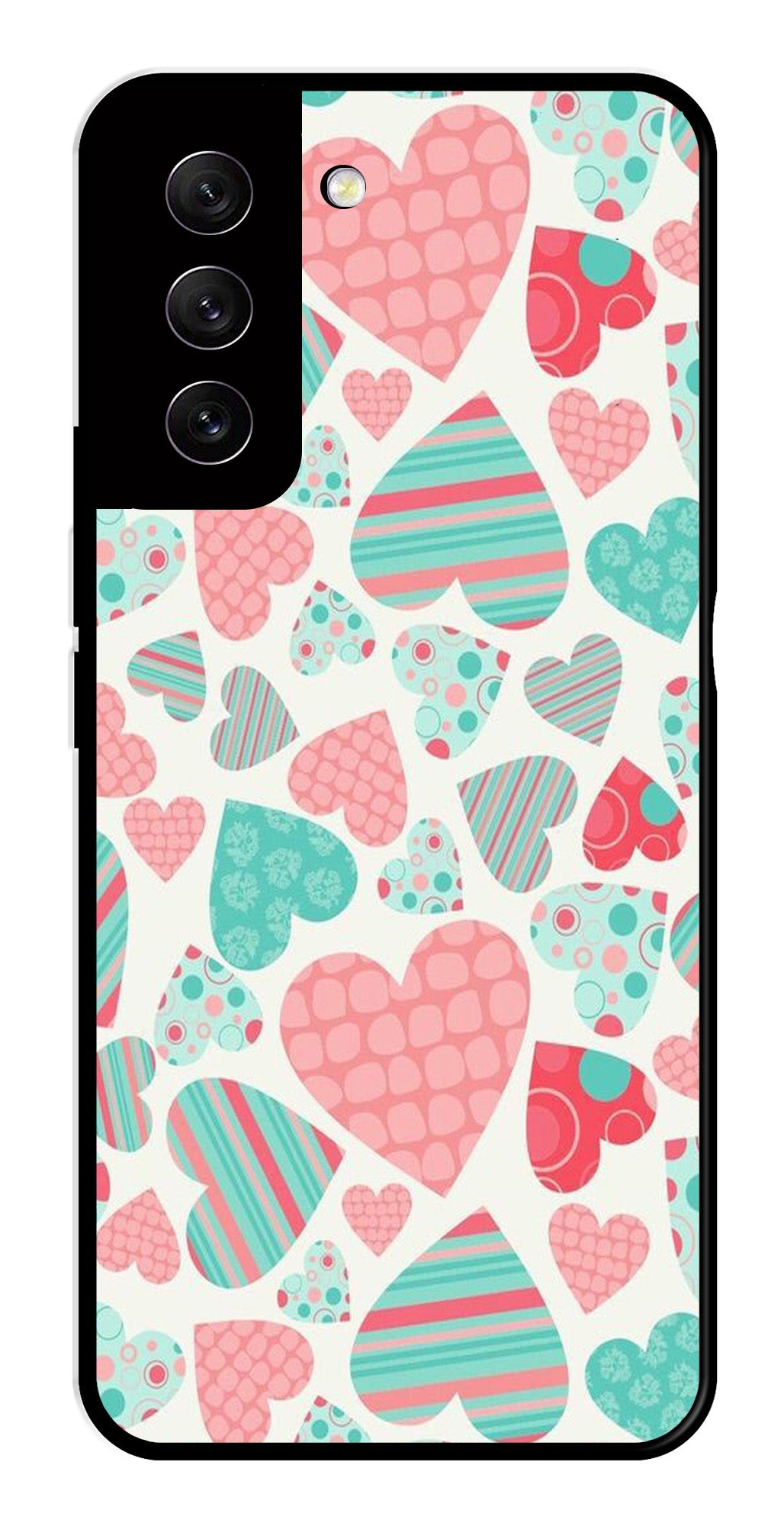 Hearts Pattern Metal Mobile Case for Samsung Galaxy S21 FE 5G Hearts Pattern Metal Mobile Case for Samsung Galaxy S21 FE 5G (Design No -22)