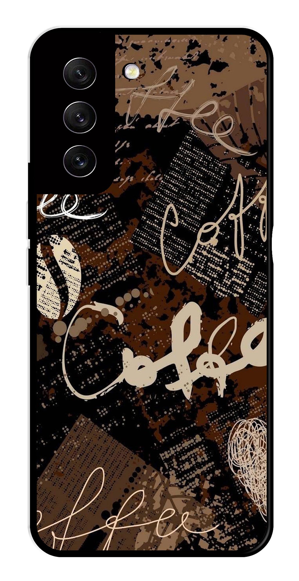 Coffee Pattern Metal Mobile Case for Samsung Galaxy S21 FE 5G Coffee Pattern Metal Mobile Case for Samsung Galaxy S21 FE 5G (Design No -37)