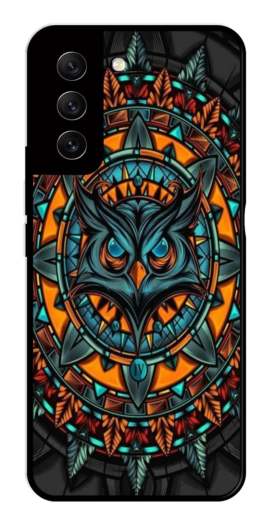 Owl Pattern Metal Mobile Case for Samsung Galaxy S21 FE 5G Owl Pattern Metal Mobile Case for Samsung Galaxy S21 FE 5G (Design No -42)