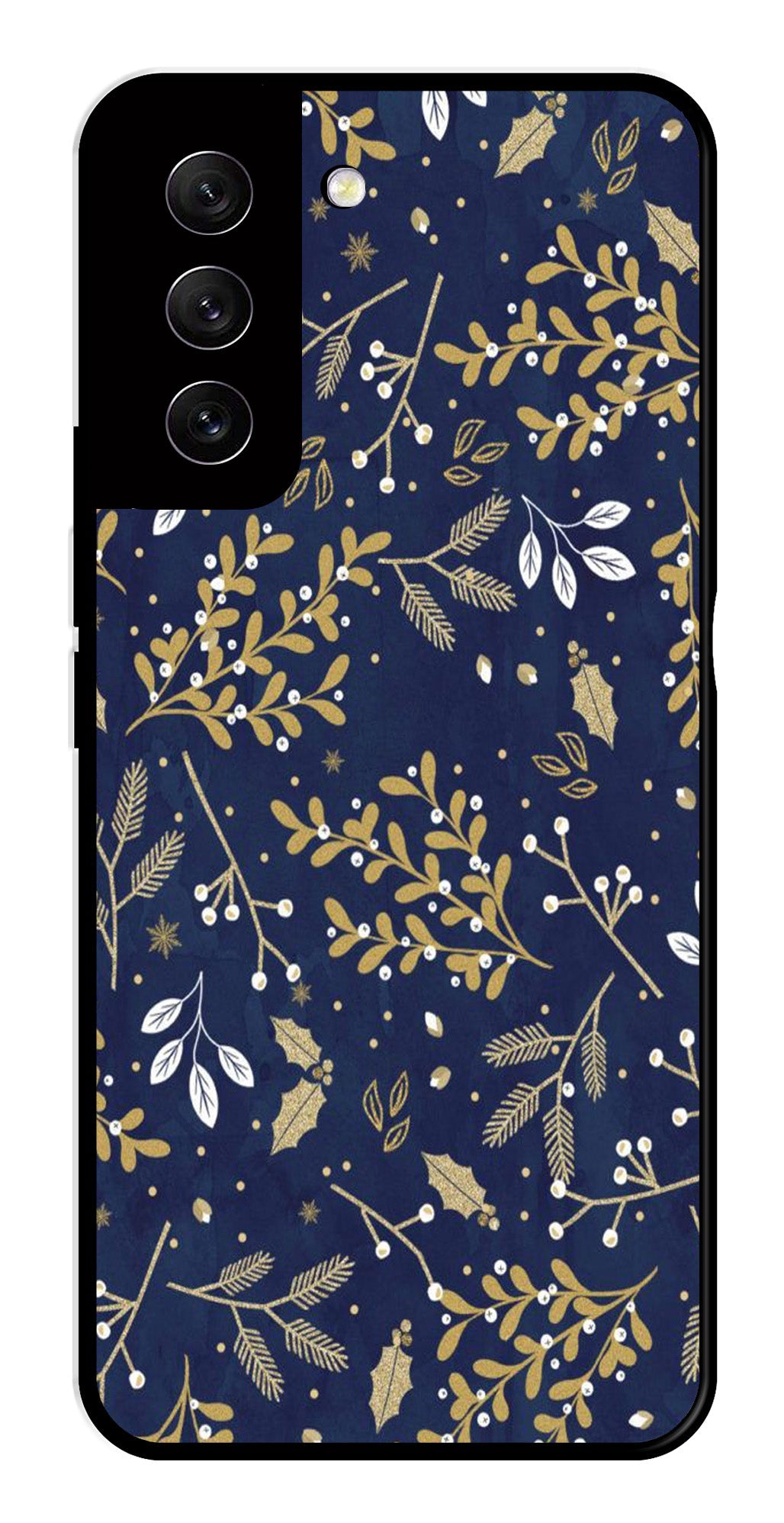Floral Pattern Metal Mobile Case for Samsung Galaxy S21 FE 5G Floral Pattern Metal Mobile Case for Samsung Galaxy S21 FE 5G (Design No -52)