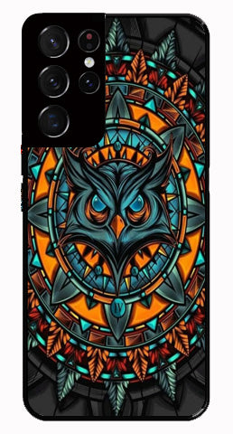 Owl Pattern Metal Mobile Case for Samsung Galaxy S21 Ultra 5G Owl Pattern Metal Mobile Case for Samsung Galaxy S21 Ultra 5G (Design No -42)